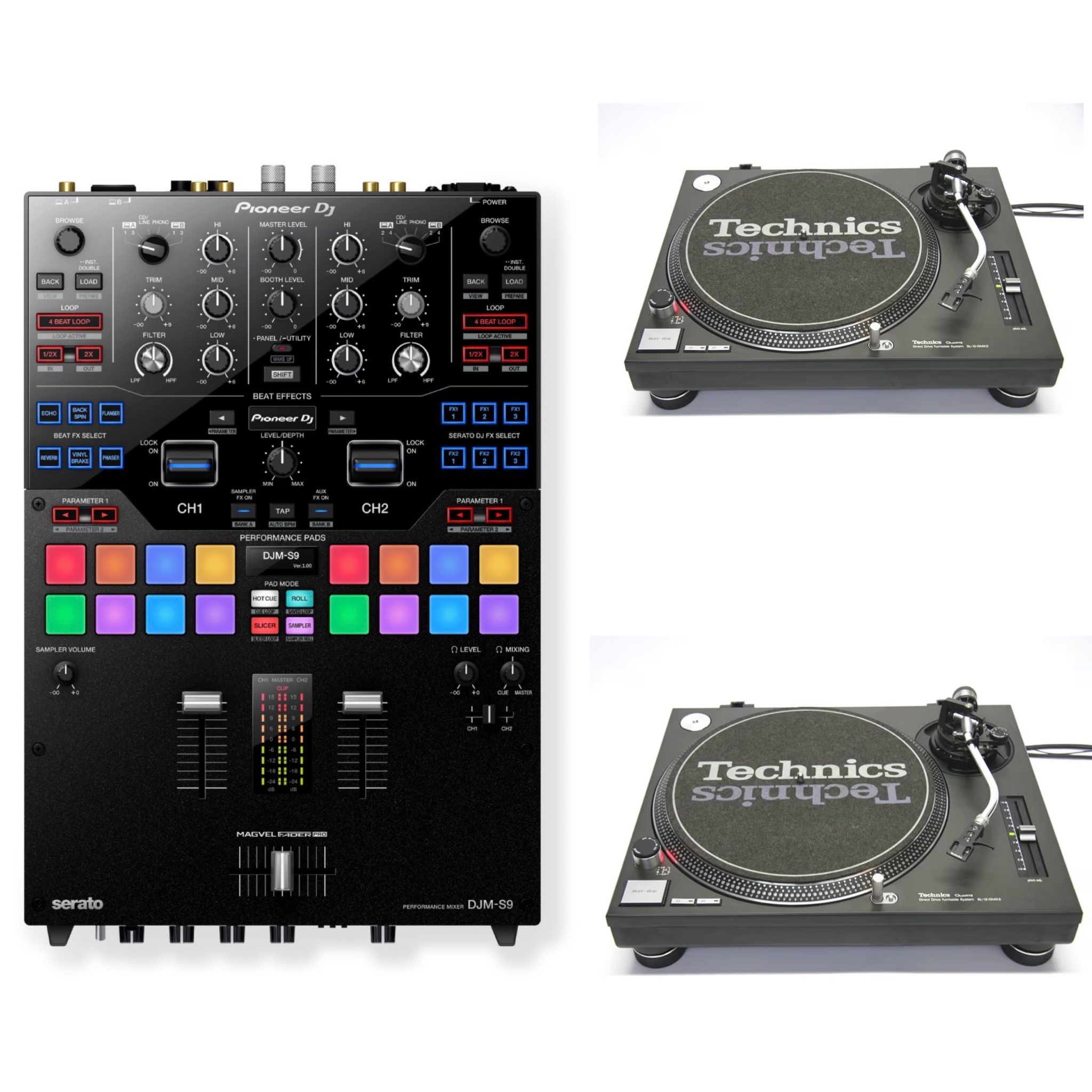 Pioneer DJM S9 - Technics Sl1210MK2 Turntable Set